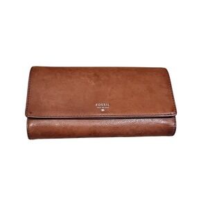Vintage Fossil Genuine Leather Wallet Issue No. 1934 (Med Brown)